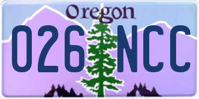 OR license plate 026NCC