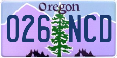 OR license plate 026NCD