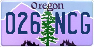OR license plate 026NCG