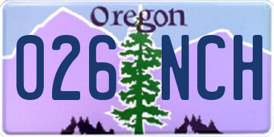OR license plate 026NCH