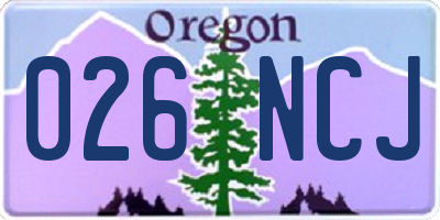 OR license plate 026NCJ
