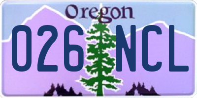 OR license plate 026NCL