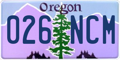 OR license plate 026NCM