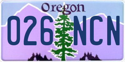 OR license plate 026NCN
