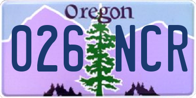 OR license plate 026NCR