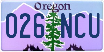 OR license plate 026NCU