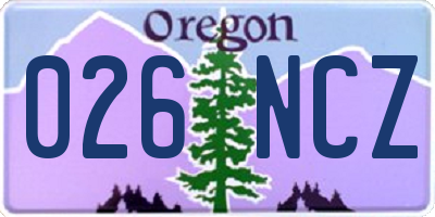 OR license plate 026NCZ