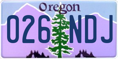 OR license plate 026NDJ