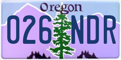 OR license plate 026NDR