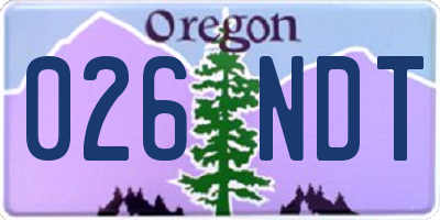 OR license plate 026NDT
