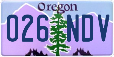 OR license plate 026NDV
