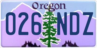 OR license plate 026NDZ