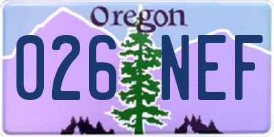OR license plate 026NEF