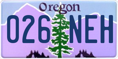 OR license plate 026NEH
