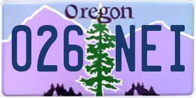 OR license plate 026NEI