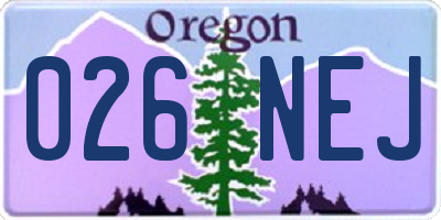 OR license plate 026NEJ