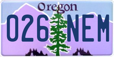 OR license plate 026NEM