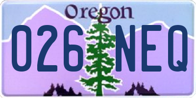 OR license plate 026NEQ