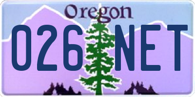 OR license plate 026NET