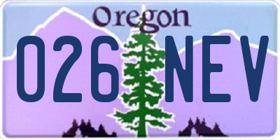 OR license plate 026NEV