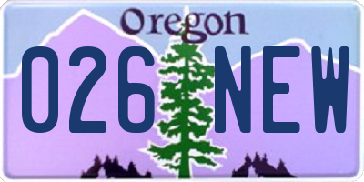 OR license plate 026NEW