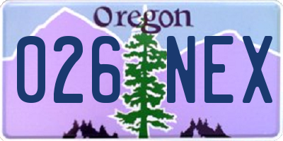 OR license plate 026NEX