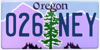 OR license plate 026NEY