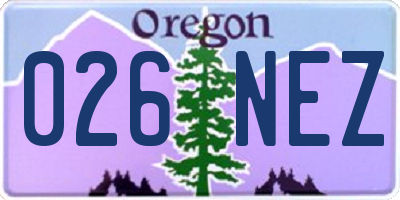OR license plate 026NEZ