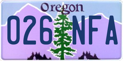 OR license plate 026NFA
