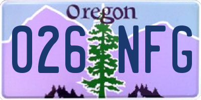 OR license plate 026NFG