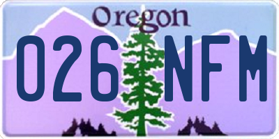 OR license plate 026NFM