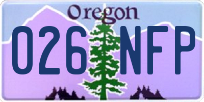 OR license plate 026NFP