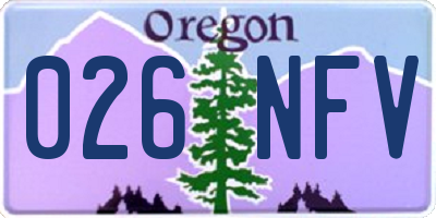 OR license plate 026NFV