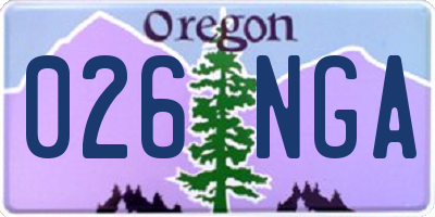 OR license plate 026NGA