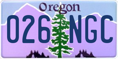 OR license plate 026NGC