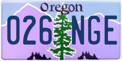OR license plate 026NGE