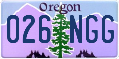 OR license plate 026NGG