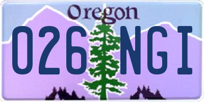 OR license plate 026NGI