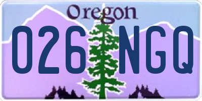 OR license plate 026NGQ