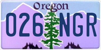OR license plate 026NGR