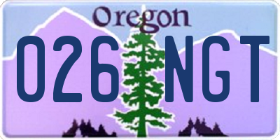 OR license plate 026NGT