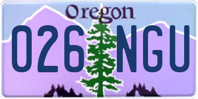 OR license plate 026NGU