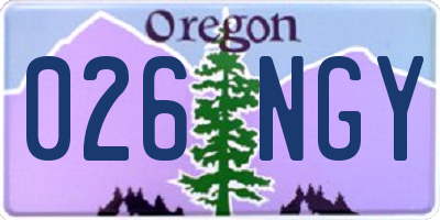 OR license plate 026NGY