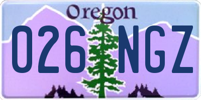 OR license plate 026NGZ