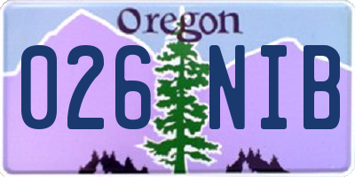 OR license plate 026NIB