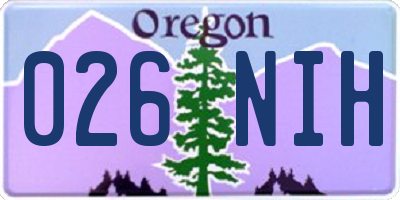 OR license plate 026NIH