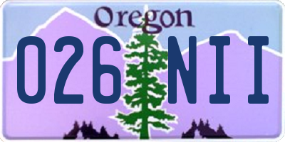 OR license plate 026NII