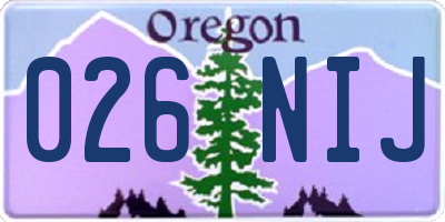 OR license plate 026NIJ