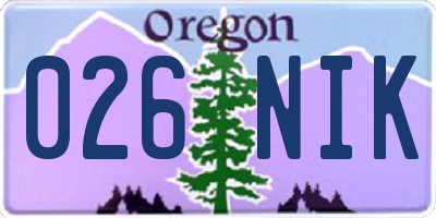 OR license plate 026NIK