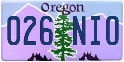 OR license plate 026NIO